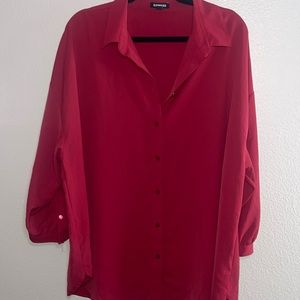 Long-sleeve Loose-fit Button-up Business Blouse
